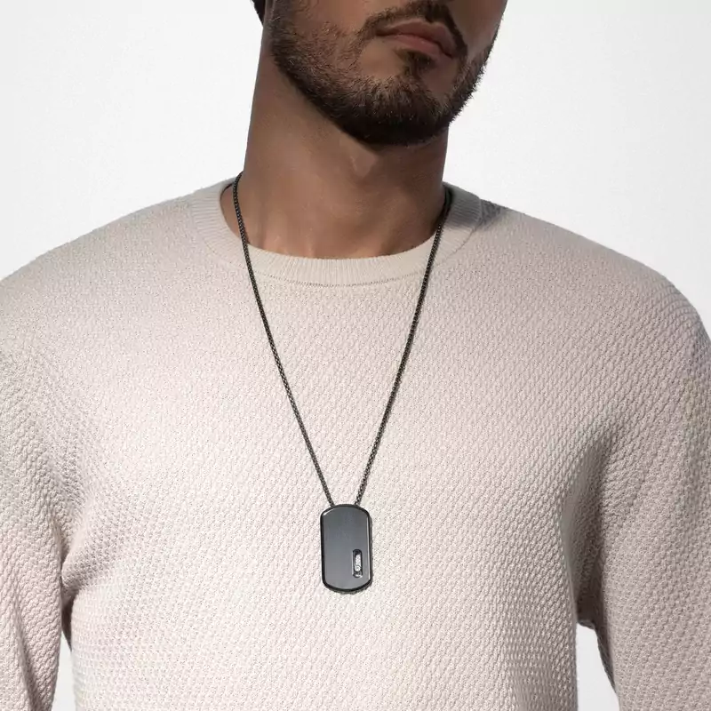 Move Titanium Graphite LM Pendant Necklace Graphite Titanium For Her Diamond Necklace 13194-TG