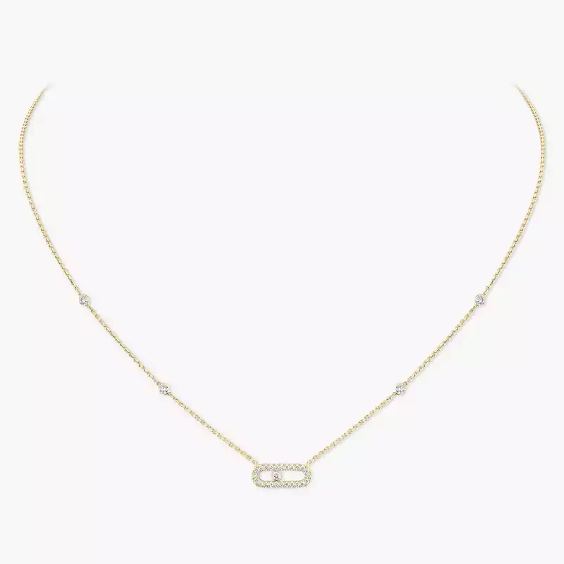 Move Uno Pavé Yellow Gold For Her Diamond Necklace 04708-YG