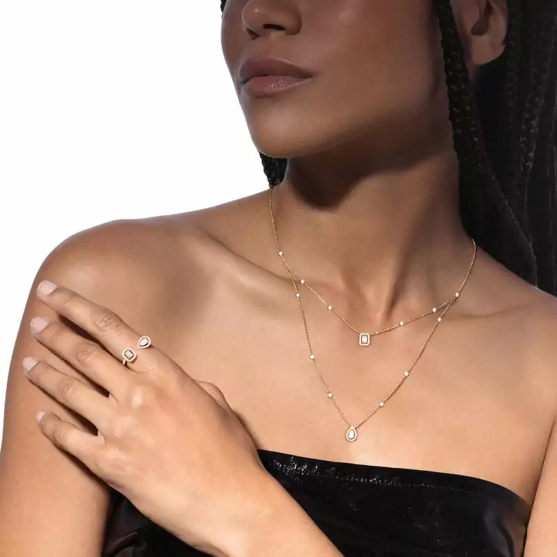 Collier Femme Or Jaune Diamant My Twin 2 Rangs 06506-YG