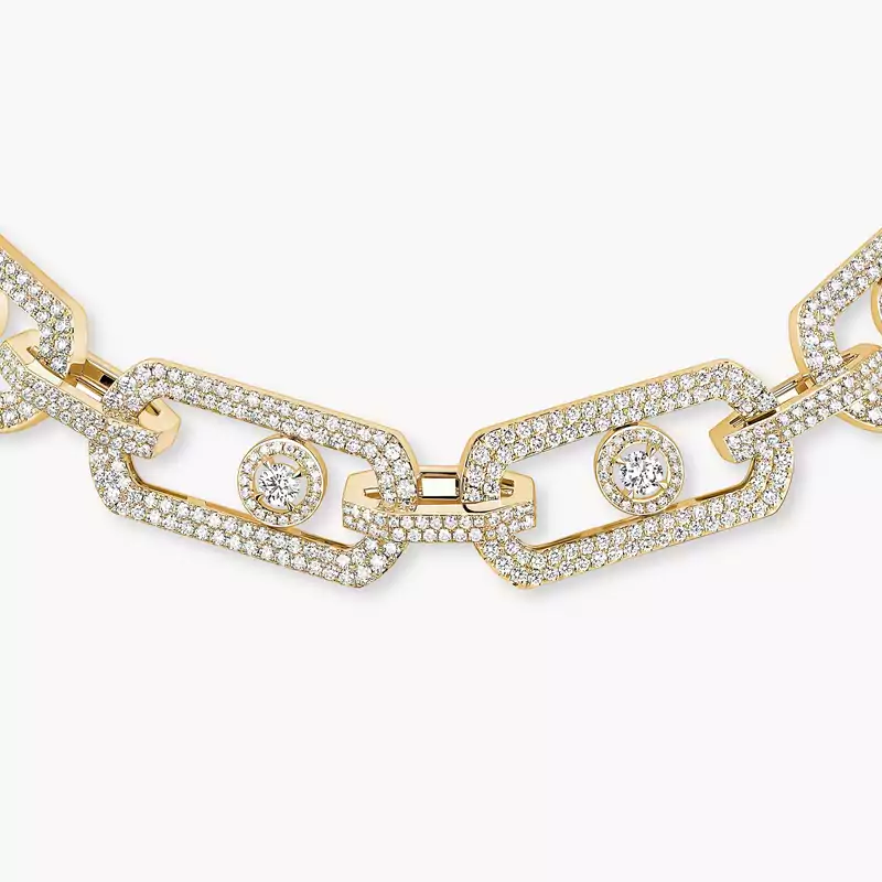 So Move Halskette 3 Reihen Mit Diamanten ausgefasst Für sie Diamant Kette Gelbgold 13751-YG