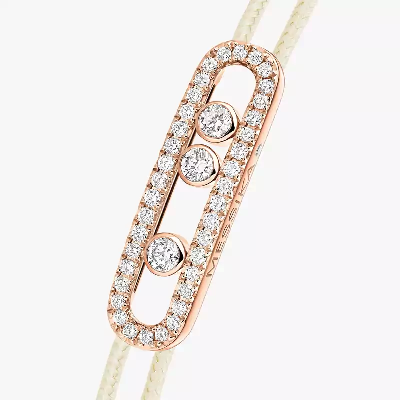 Messika CARE(S) Cream Cord Pavé Bracelet Pink Gold For Her Diamond Bracelet 14101-PG