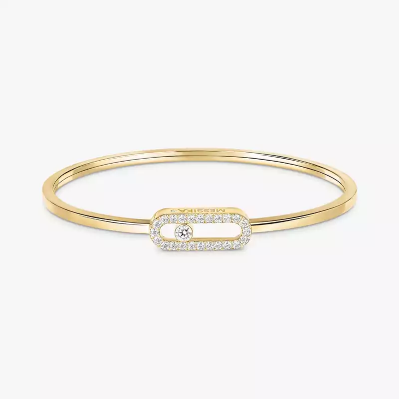 Move Uno Pavé Flex Bangle MM Yellow Gold For Her Diamond Bracelet 12057-YG