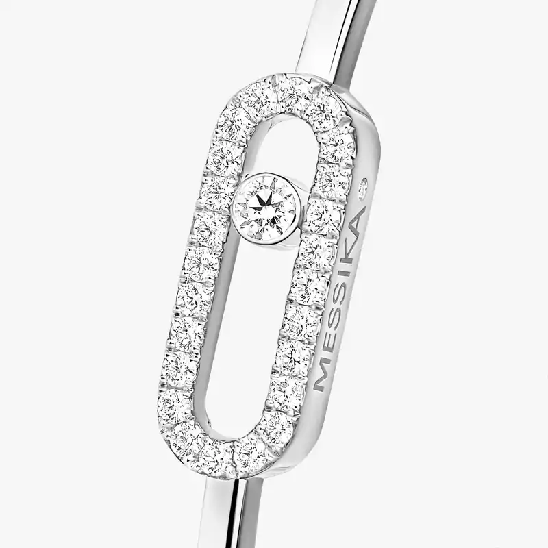 Bracelet For Her White Gold Diamond Jonc Flex Move Uno Pavé MM 12057-WG