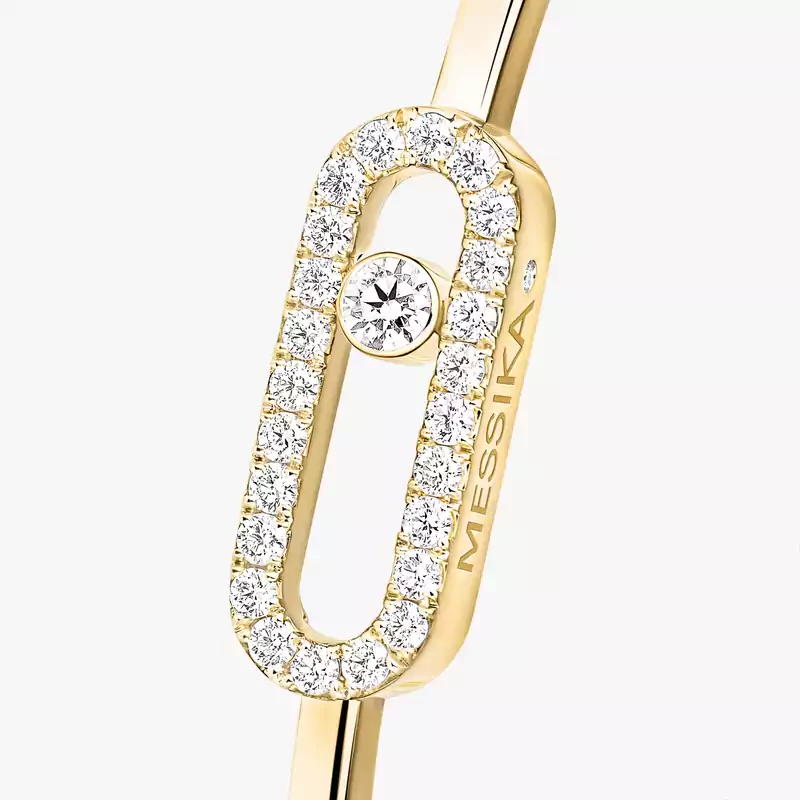 Move Uno Pavé Flex Bangle MM Yellow Gold For Her Diamond Bracelet 12057-YG