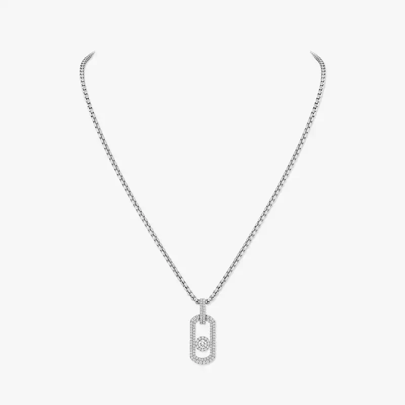 So Move Natural Titanium Pavé Pendant Natural Titanium For Him Diamond Necklace 13680-TN
