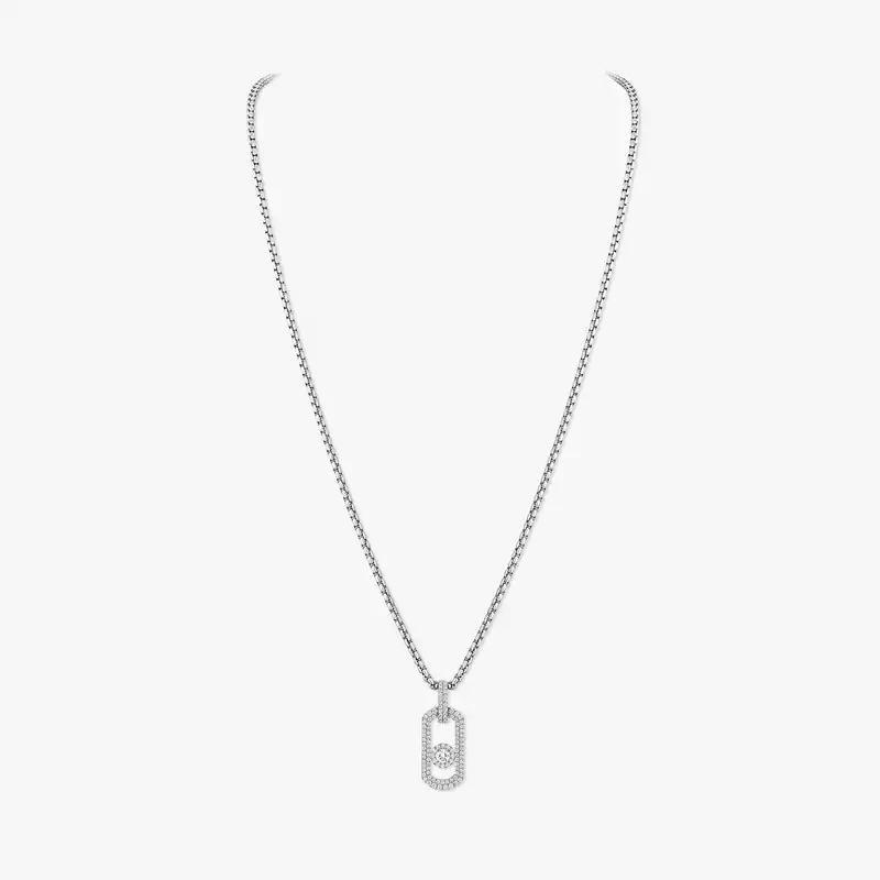 So Move Natural Titanium Pavé Pendant Natural Titanium For Him Diamond Necklace 13680-TN