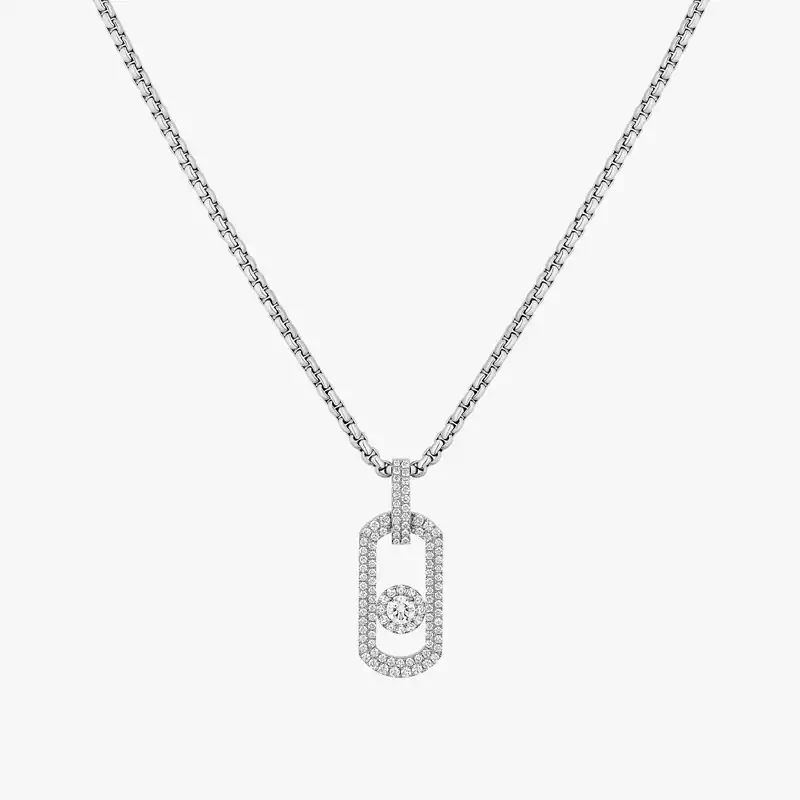 So Move Natural Titanium Pavé Pendant Natural Titanium For Him Diamond Necklace 13680-TN