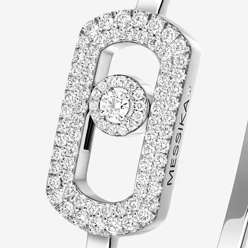 Bracelet Femme Or Blanc Diamant Jonc So Move Pavé 13428-WG