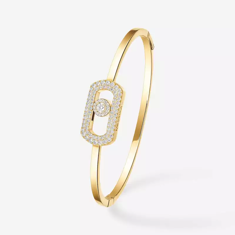 Bracelet Femme Or Jaune Diamant Jonc So Move Pavé 13428-YG