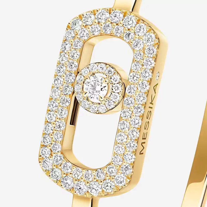 Bracelet Femme Or Jaune Diamant Jonc So Move Pavé 13428-YG