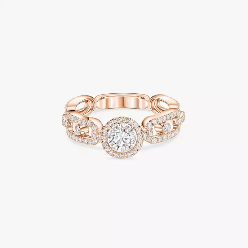 Move Link Solitaire 0.30ct Pink Gold For Her Diamond Ring 13747-PG