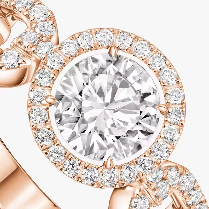 Move Link Solitaire 0.50ct Pink Gold For Her Diamond Ring 13748-PG