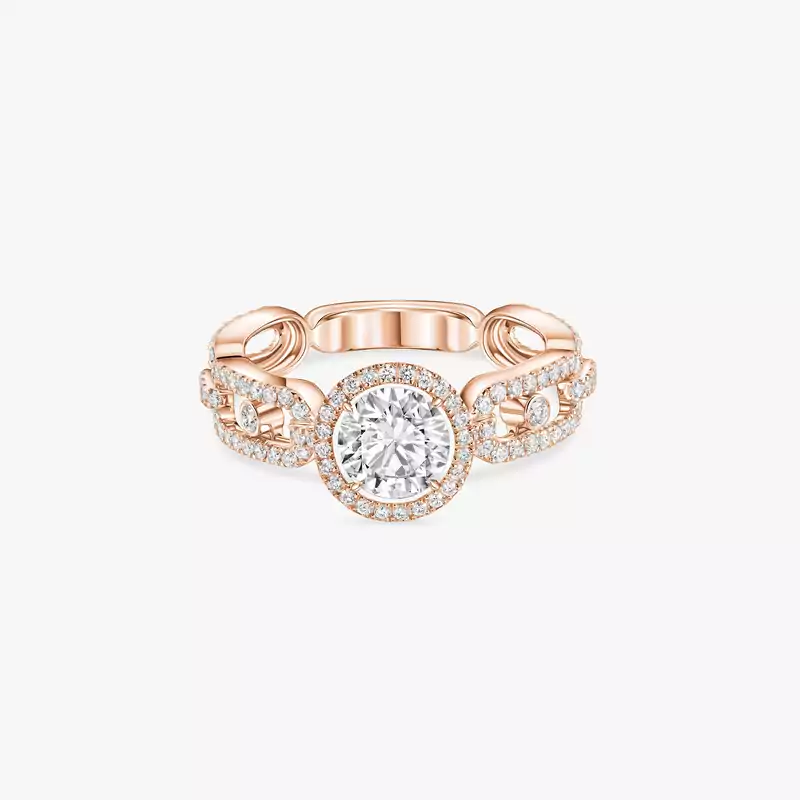 Bague Femme Or Rose Diamant Solitaire Move Link 0,70ct 13749-PG