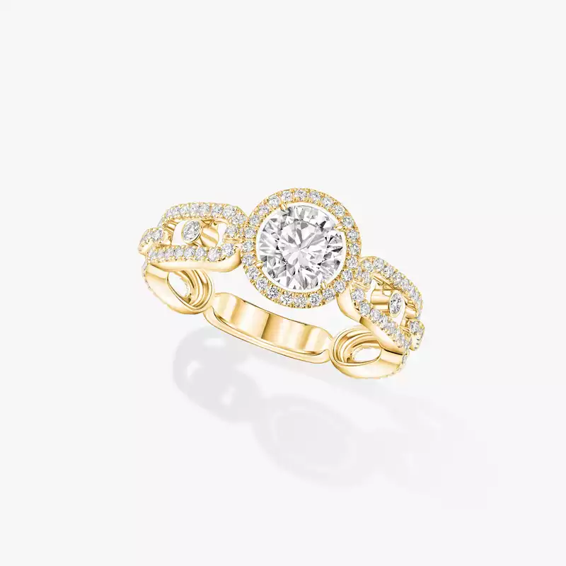 リング 女性への イエローゴールド ダイヤモンド  《ムーヴ リンク》0.70 ct ソリテールリング 13749-YG