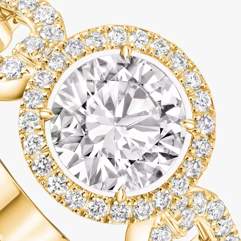 リング 女性への イエローゴールド ダイヤモンド  《ムーヴ リンク》0.70 ct ソリテールリング 13749-YG