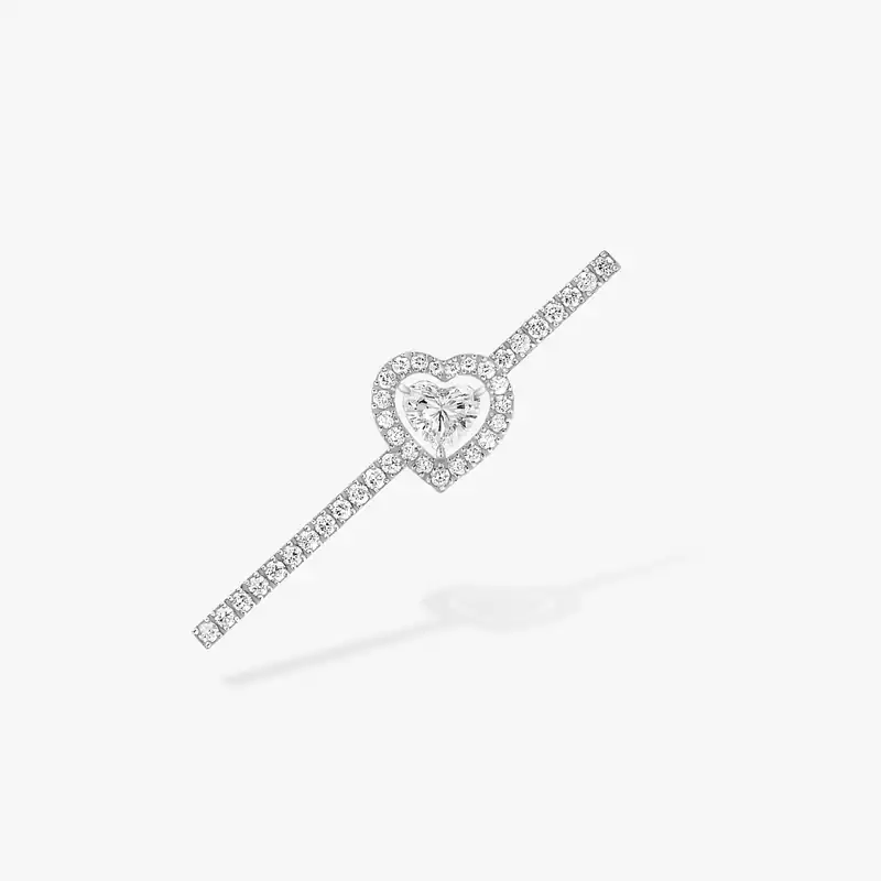 Joy cœur 0.15-carat single diamond pavé earring White Gold For Her Diamond Earrings 11433-WG