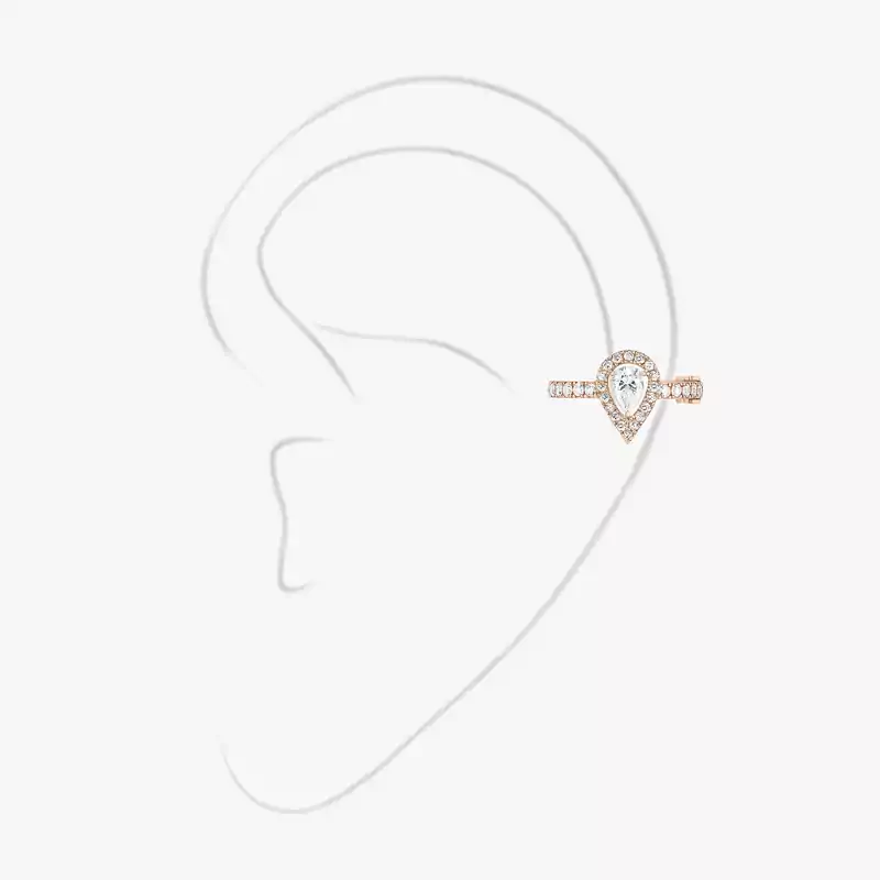 Boucles d'oreilles Femme Or Rose Diamond My Twin Mono Earring Middle Pear Diamond 0.10ct 10121-PG