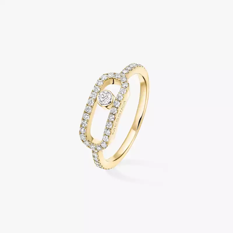 Move Uno Ring mit Diamanten ausgefasst, großes Modell