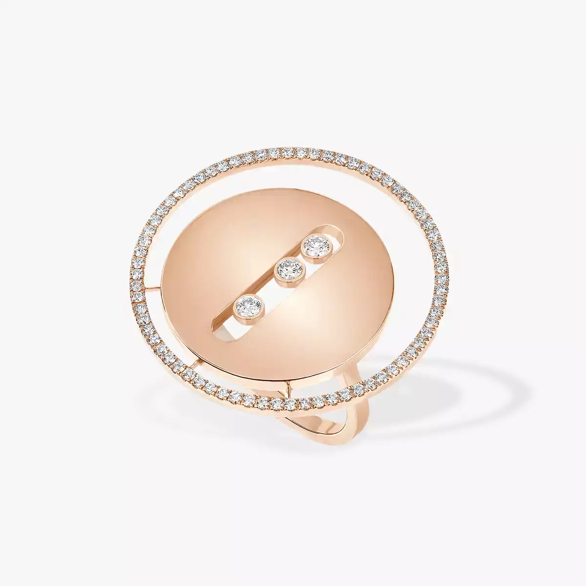 Pink Gold Diamond Ring Lucky Move Messika 10820 PG
