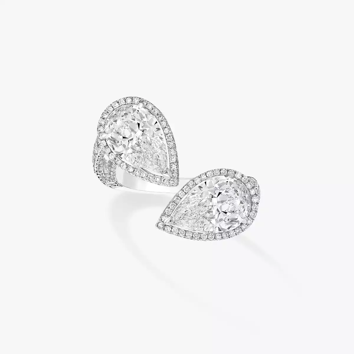 Bague de Fiancailles Diamant Or Blanc Toi Moi Haute Joaillerie Messika 08693 WG