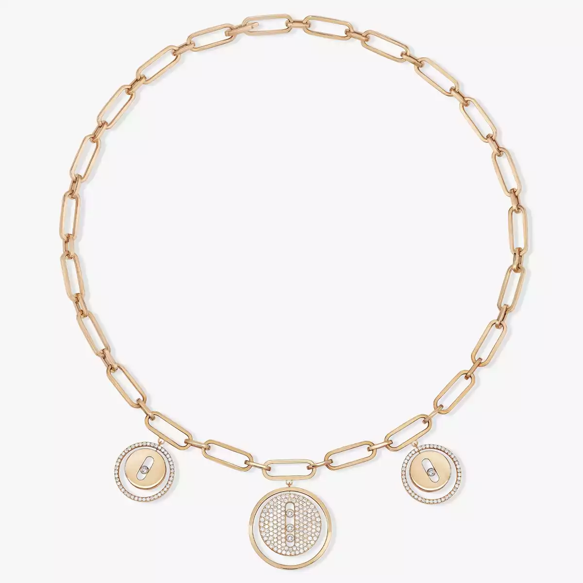 Lucky Move Diamond Choker Necklace in Pink Gold and Diamonds Messika 11972 PG