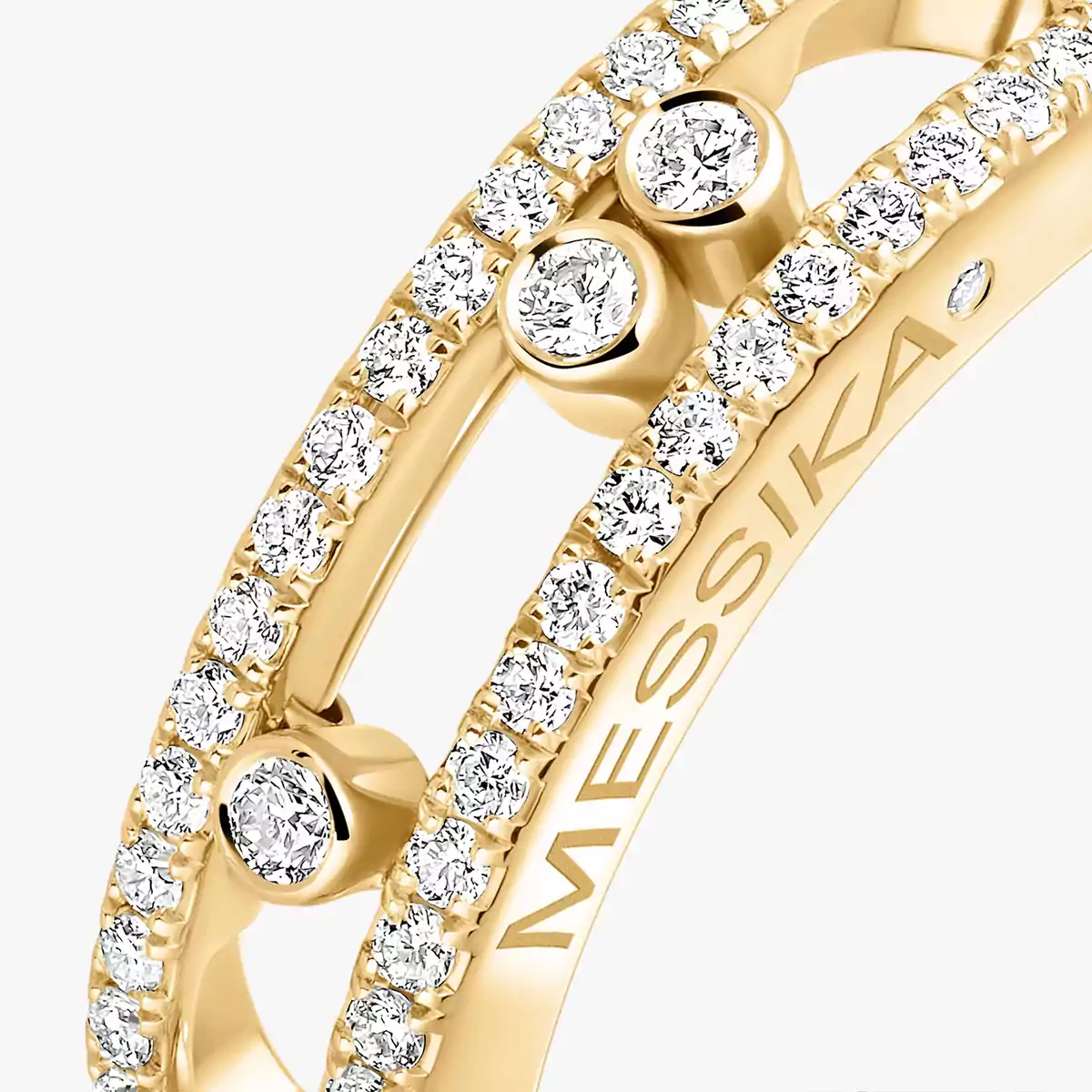 Yellow Gold Diamond Pavé Ring Baby Move | Messika 04683-YG