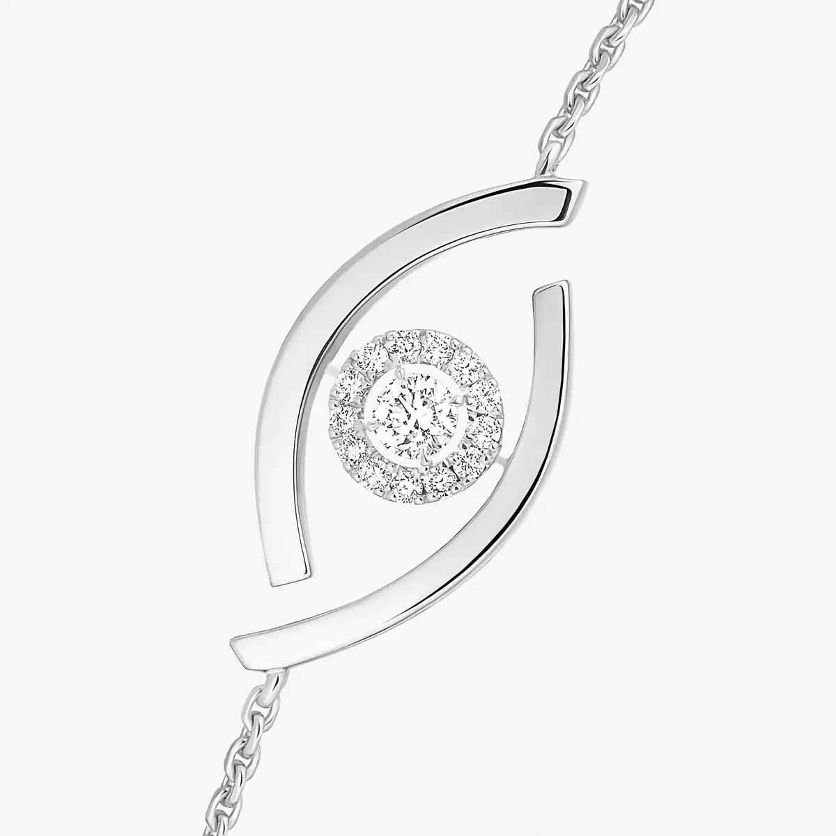 商品画像：ダイヤモンド 14K ホワイトゴールド ブレスレット 幅7mm 18cm 3