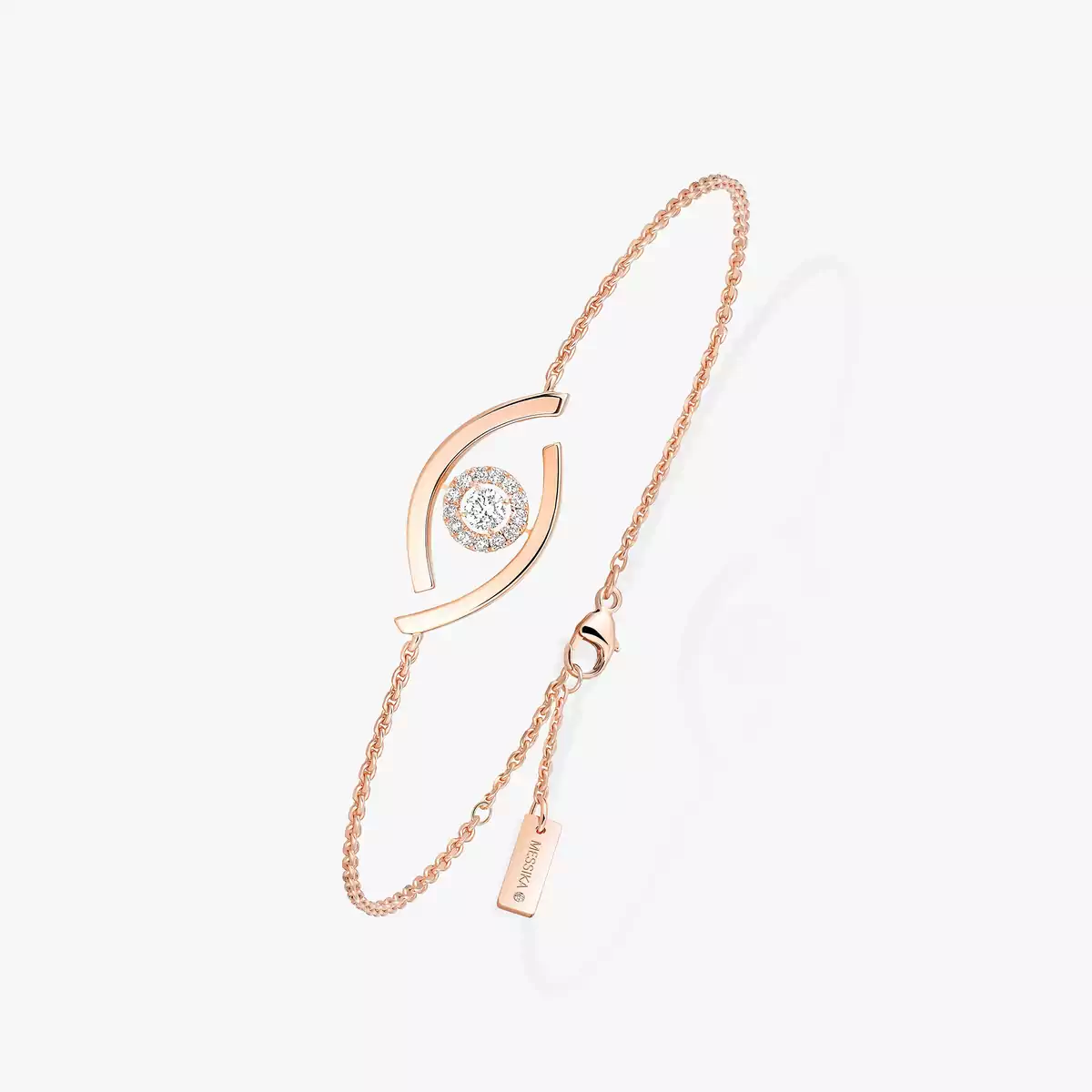 ラッキー アイ》 ピンクゴールド＆ダイヤモンド ブレスレット