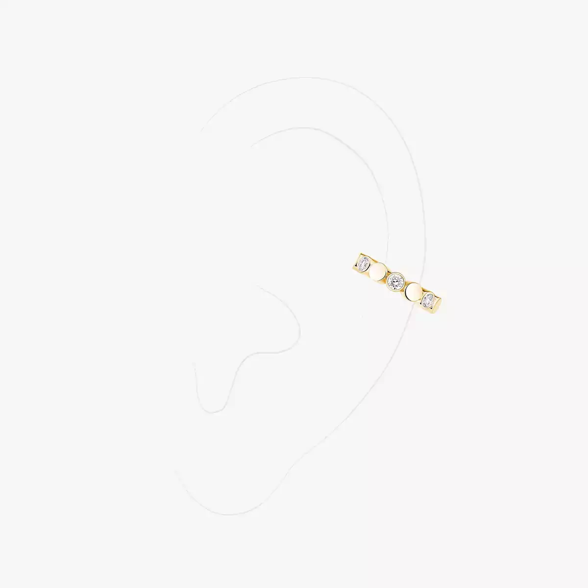 D-Vibes Diamond Mono Clip Earring in Yellow Gold | Messika