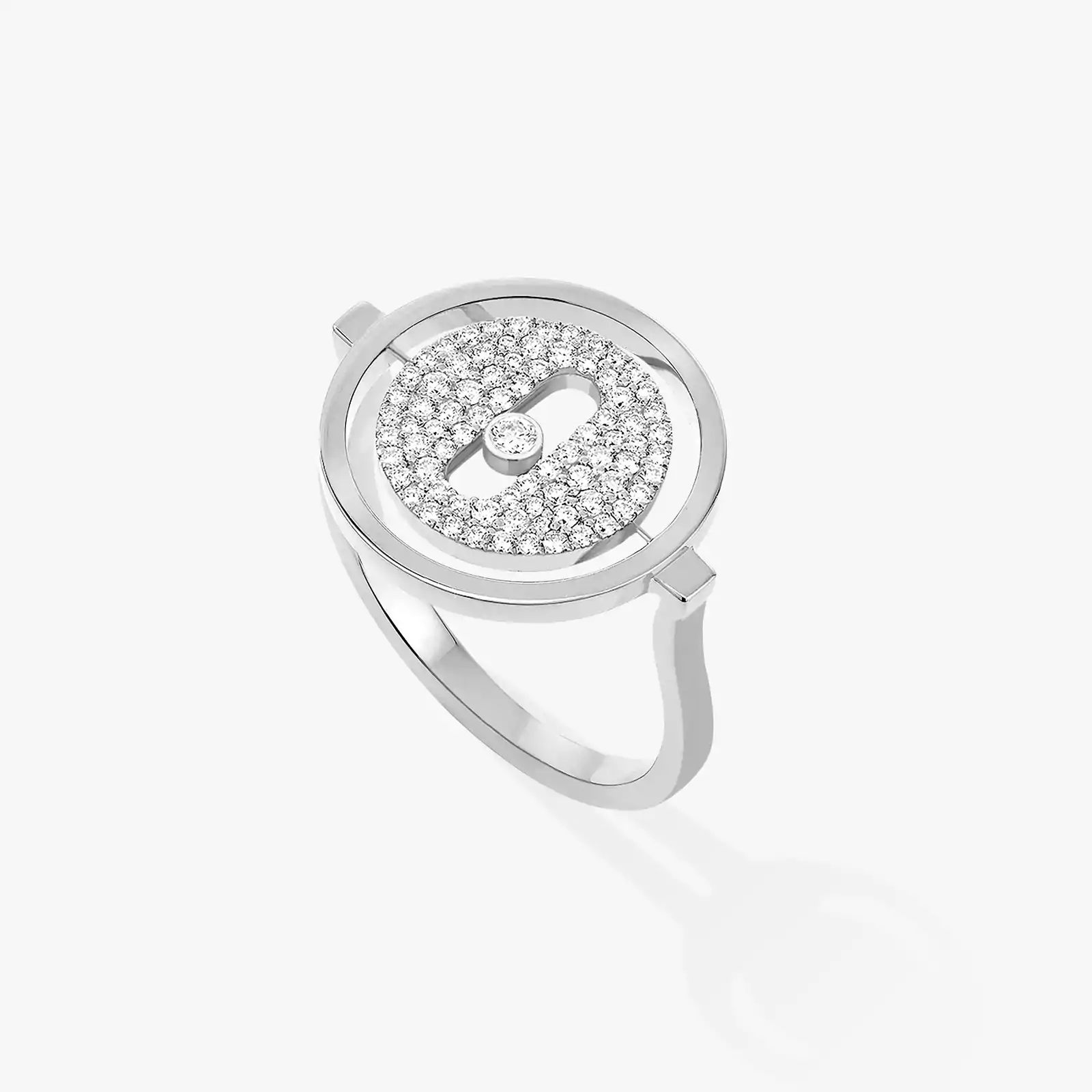 Lucky Move Pavé SM White Gold For Her Diamond Ring 07534-WG