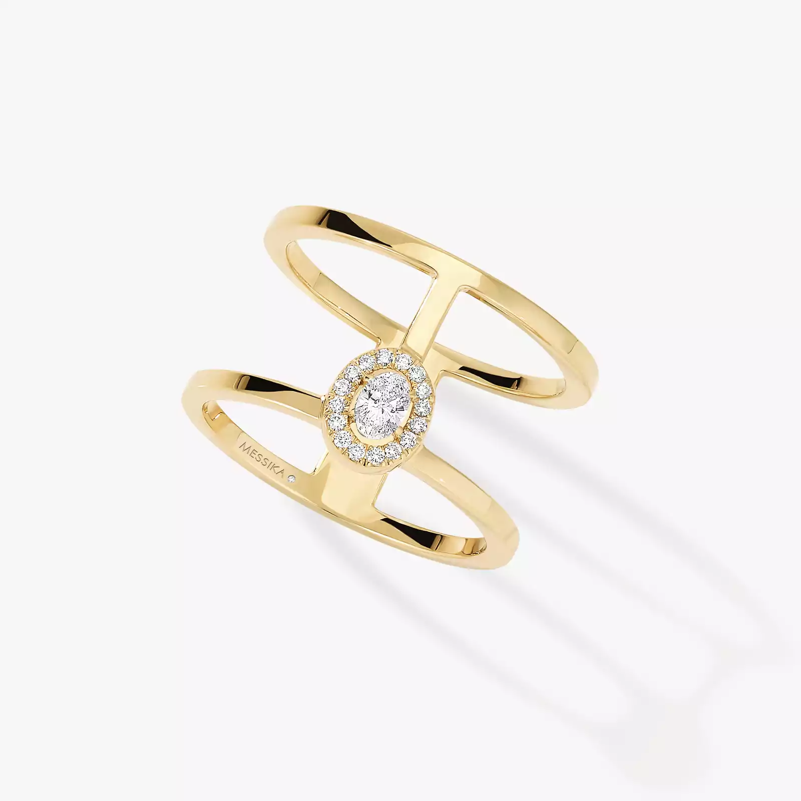 Bague Femme Or Jaune Diamond Glam'Azone 2 Rangs 06173-YG