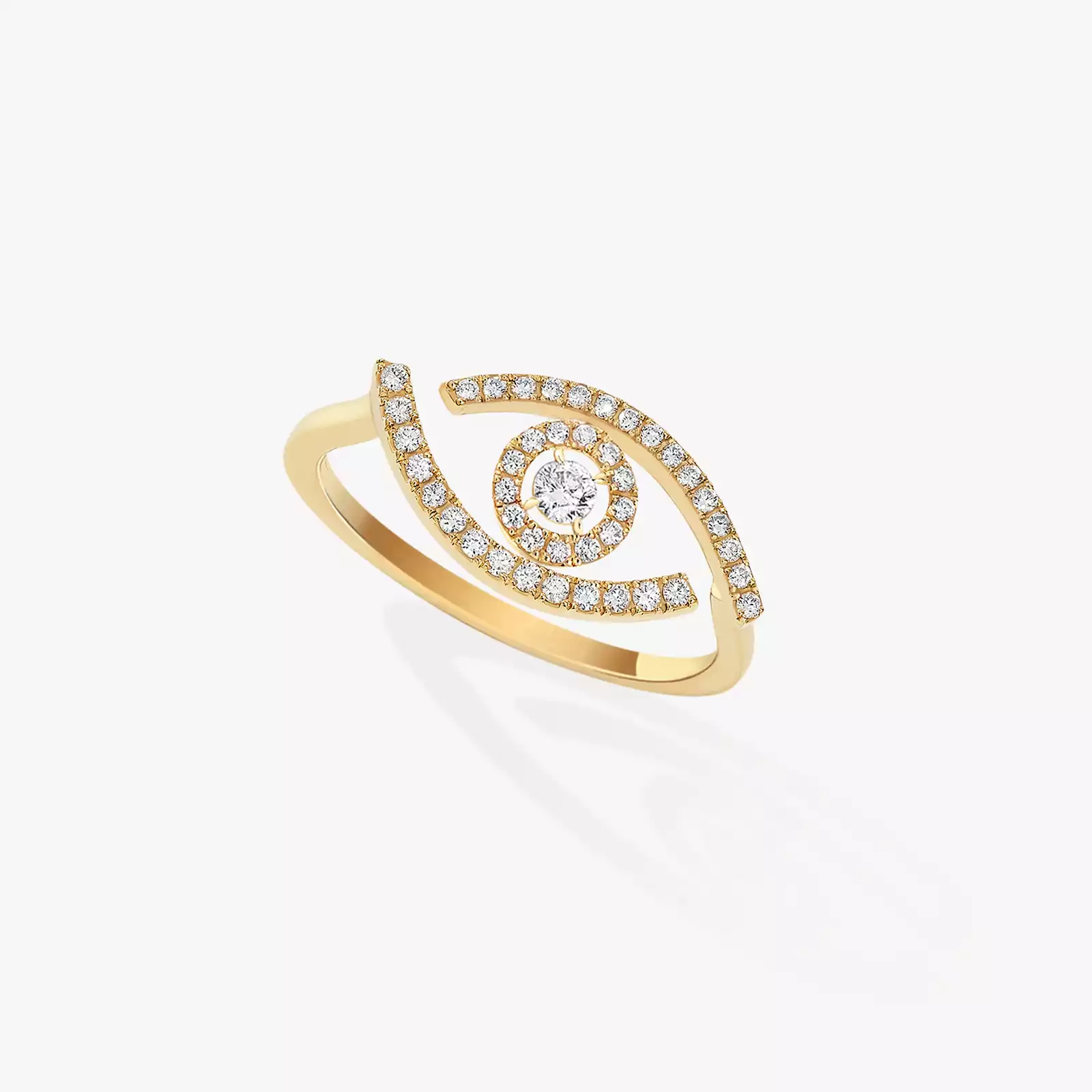 خاتم امرأة ذهب أصفر الماس خاتم Lucky Eye المرصع 10037-YG