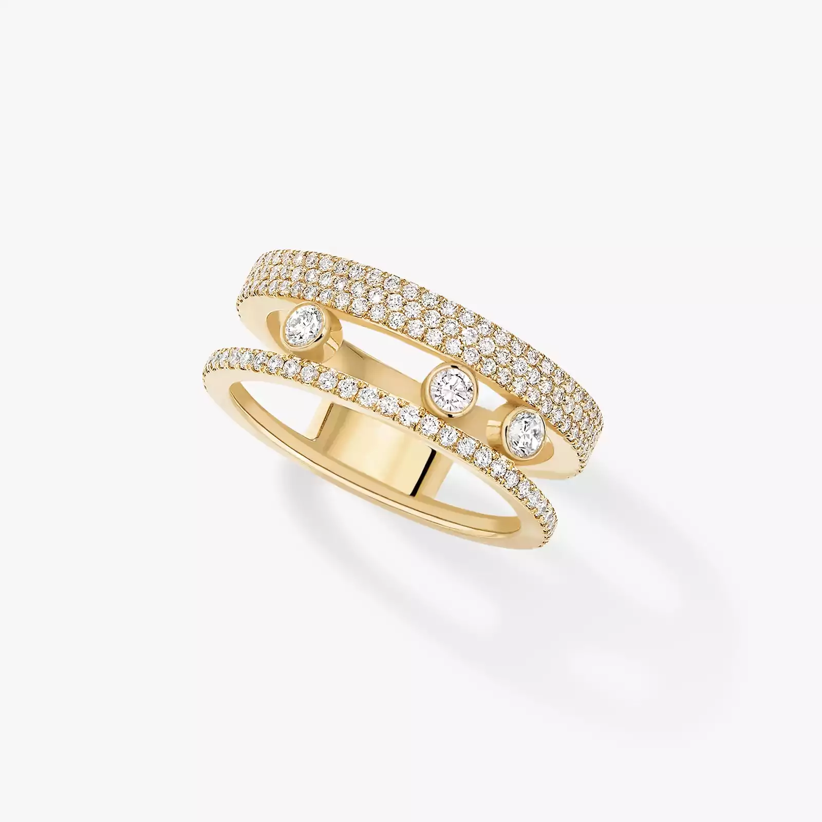 Bague Femme Or Jaune Diamond Move Romane Pavée  07128-YG