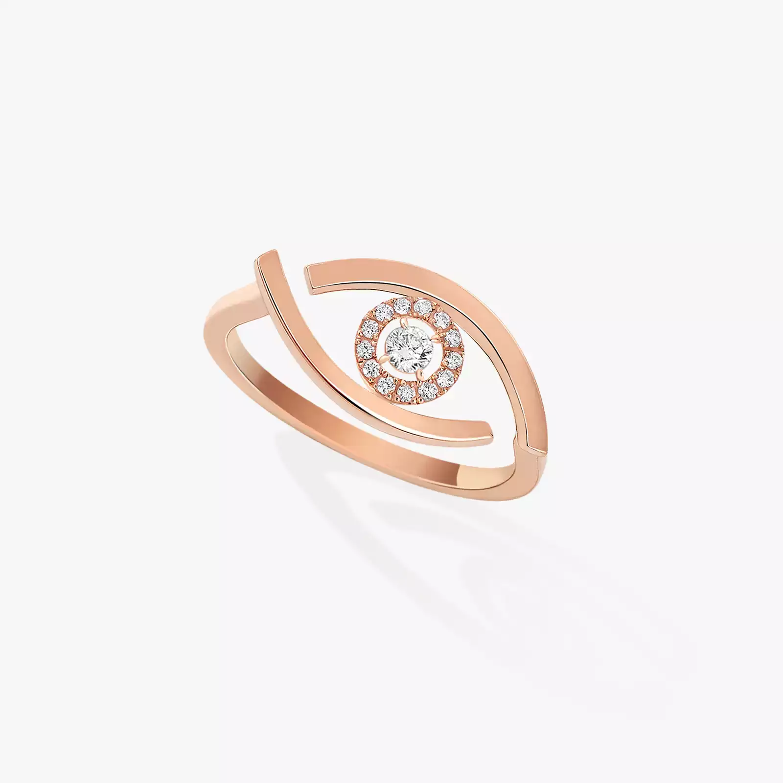 Ring For Her Pink Gold Diamond خاتم Lucky Eye 10036-PG