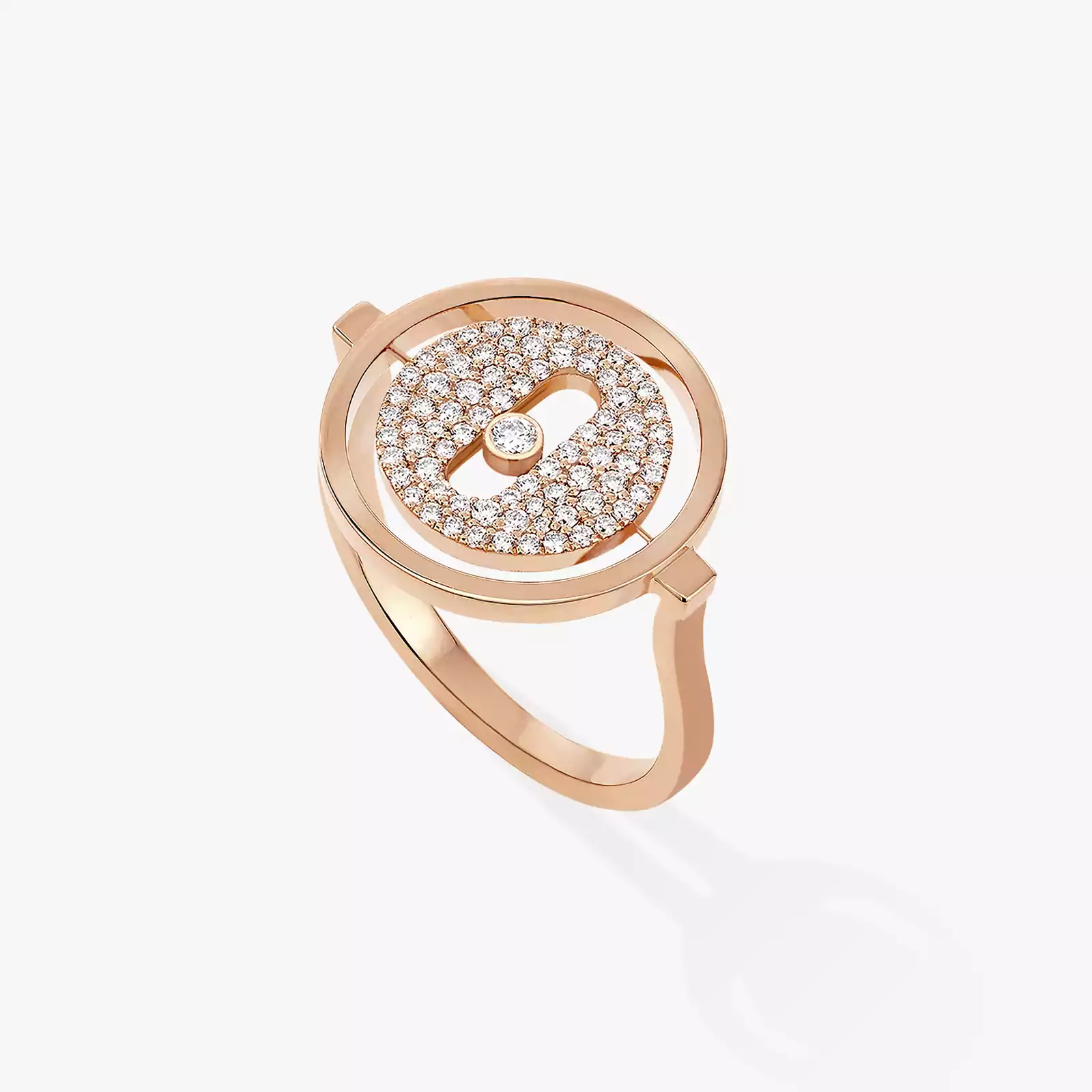Lucky Move Pavé SM Pink Gold For Her Diamond Ring 07534-PG