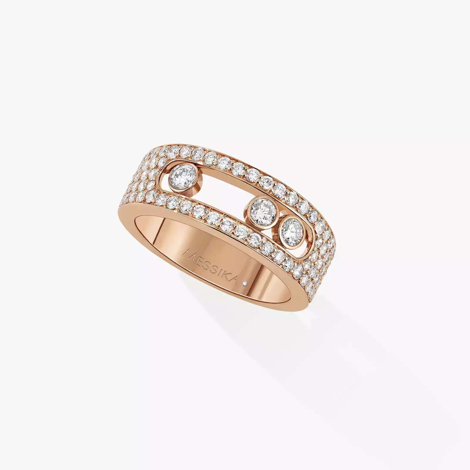 Bague Femme Or Rose Diamant Move Joaillerie Pavée PM 04703-PG