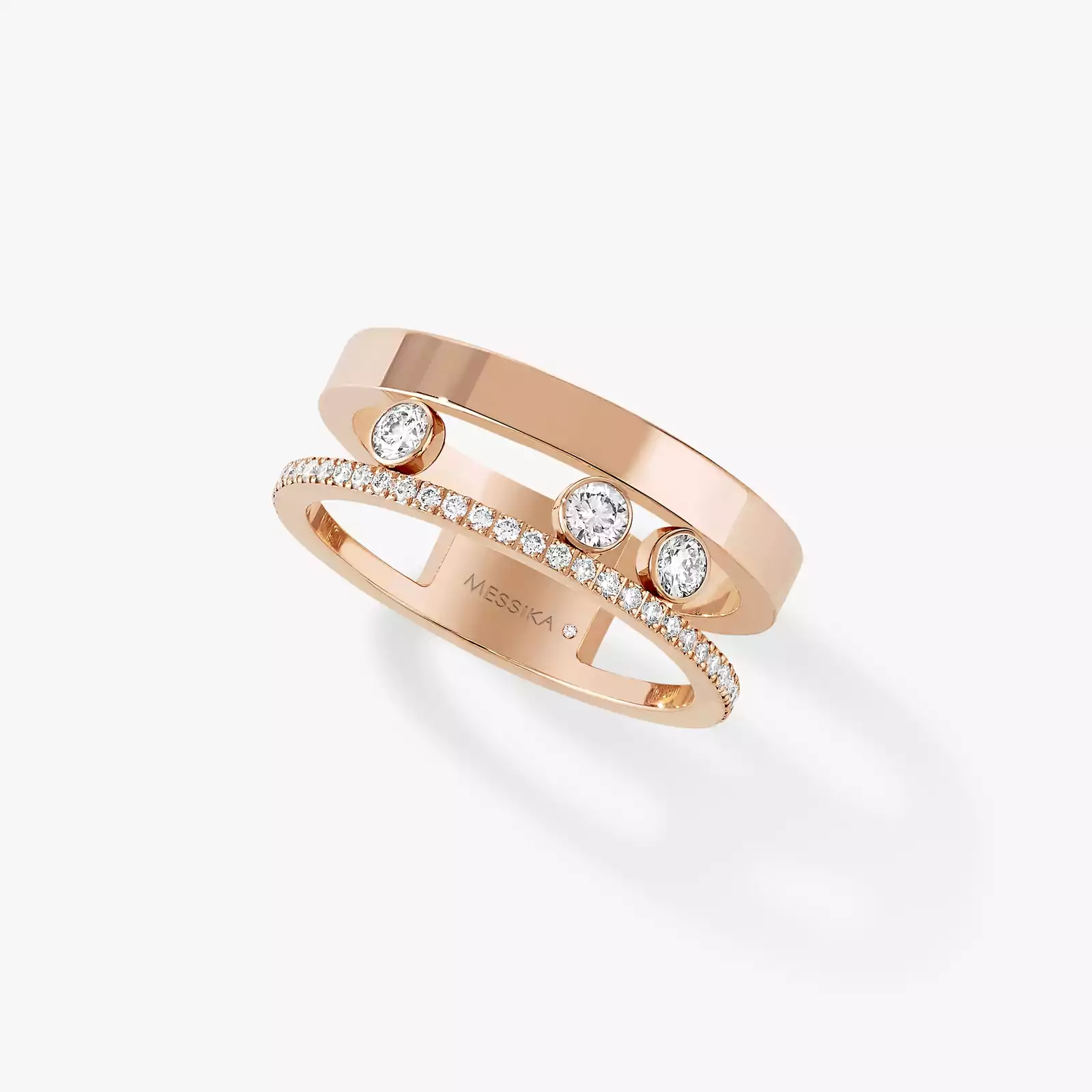 Bague Femme Or Rose Diamond Move Romane  06516-PG