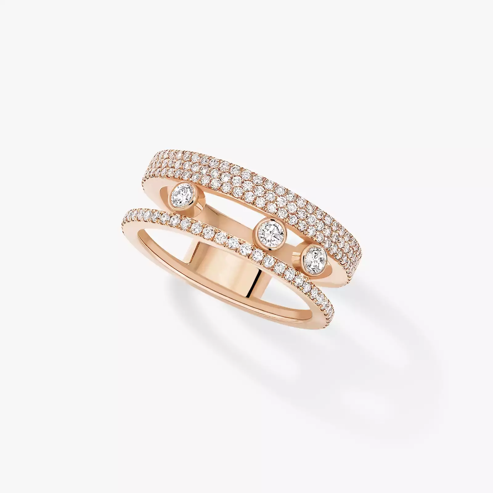 Move Romane Pavé  Pink Gold For Her Diamond Ring 07128-PG