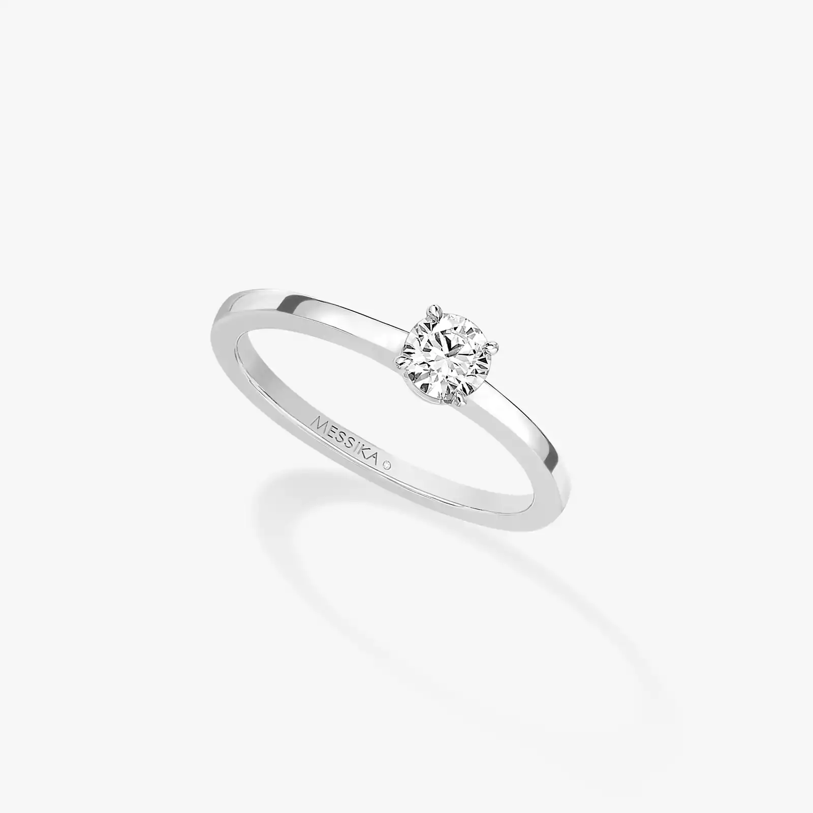 Bague Femme Or Blanc Diamond Solitaire Brillant 08118-WG