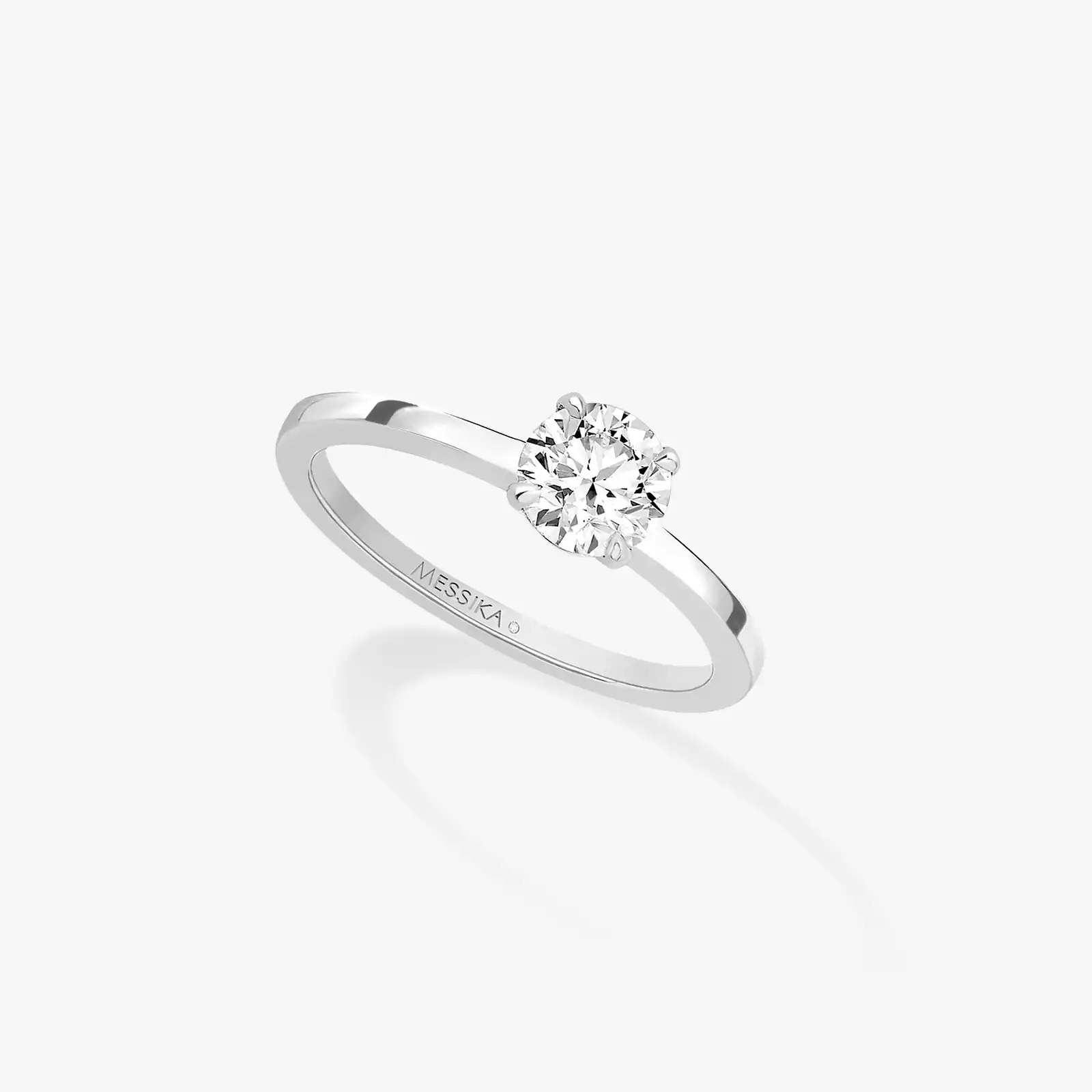 Bague Femme Or Blanc Diamond Solitaire Brillant 08118-WG