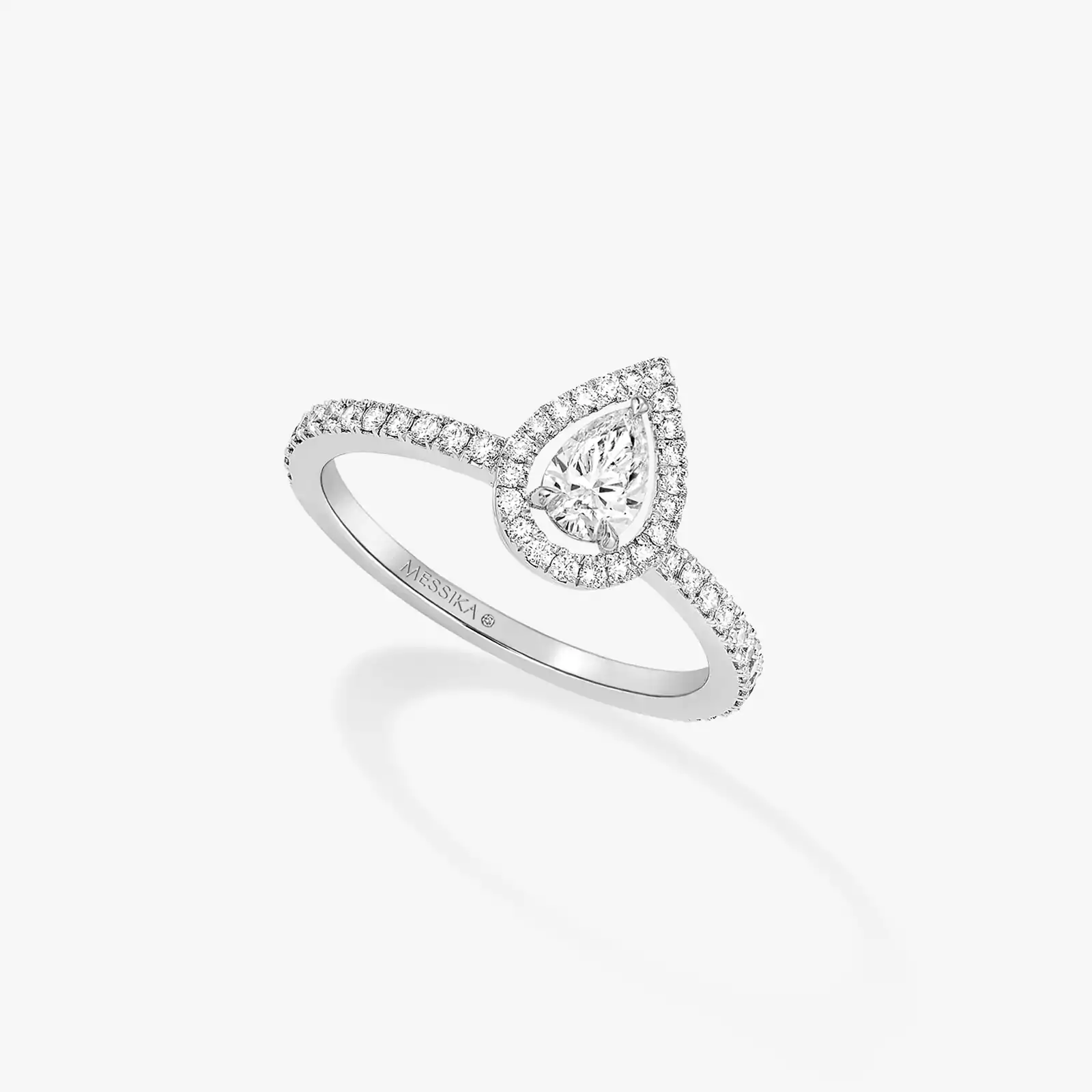 Bague Femme Or Blanc Diamond Solitaire M-Love Poire 08004-WG