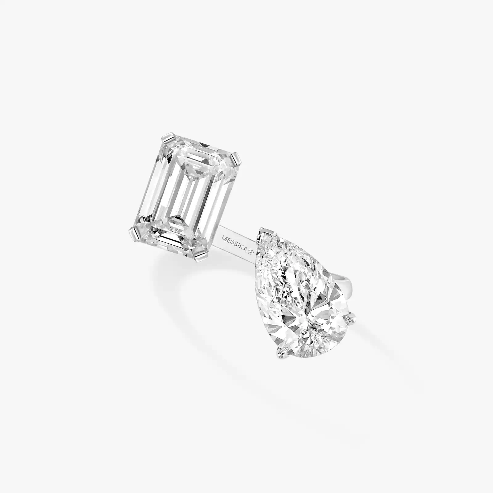 Bague Femme Or Blanc Diamond Toi & Moi  11834-WG