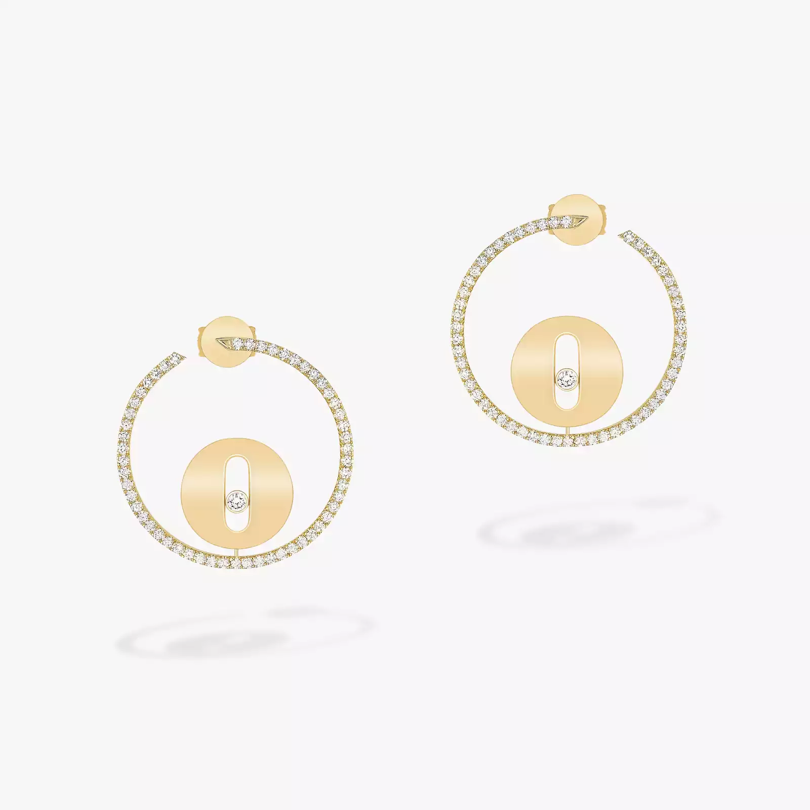 Boucles d'oreilles Femme Or Jaune Diamond Créoles Lucky Move PM 07515-YG