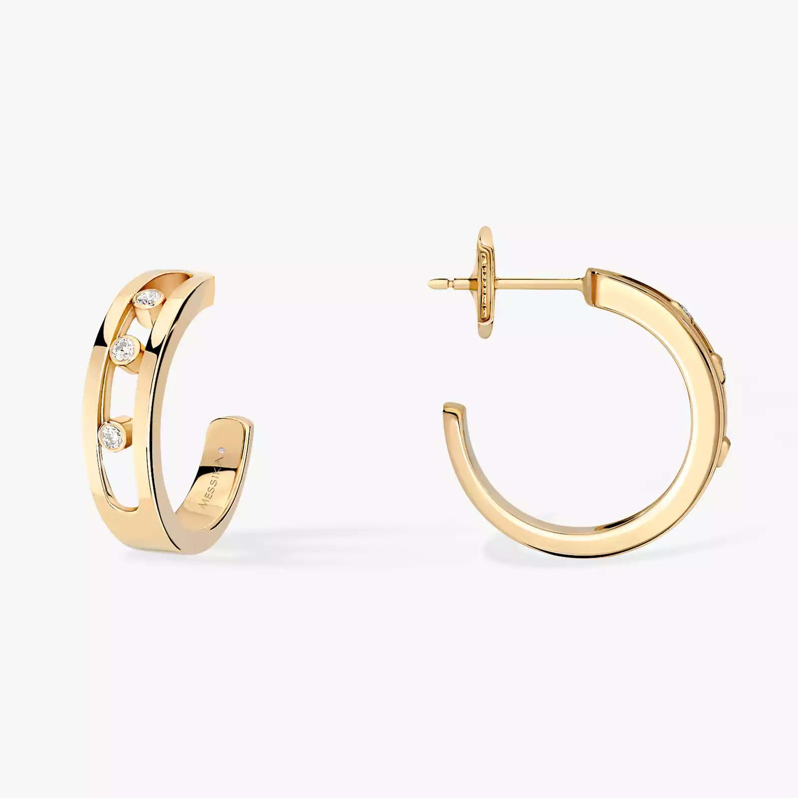 Earrings For Her Yellow Gold Diamond Move Hoop 04407-YG