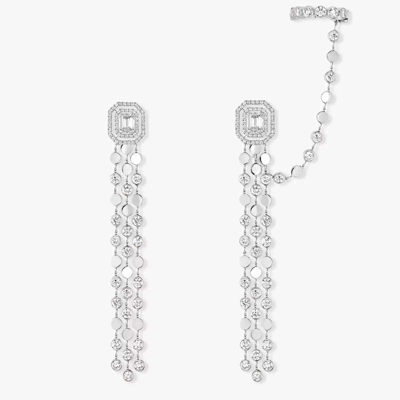 D-Vibes Multi-Row earrings White Gold For Her Diamond Earrings 12432-WG