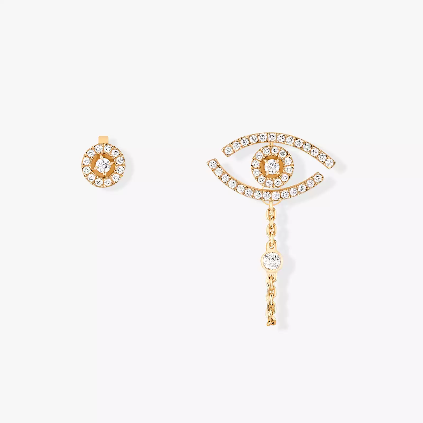 Boucles d'oreilles Femme Or Jaune Diamond Mit Diamanten ausgefasste Lucky Eye Ohrringe 11349-YG