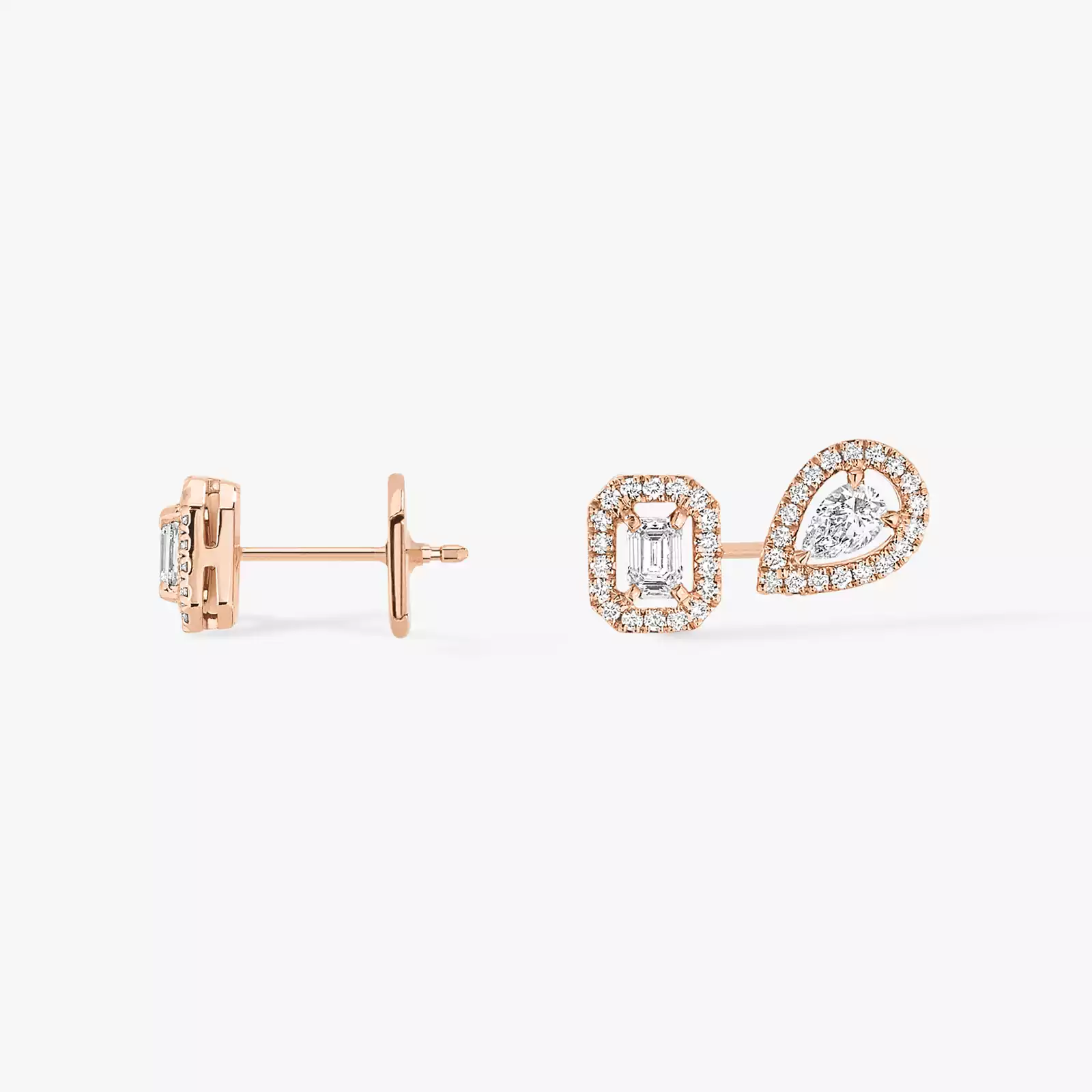 Orecchini Donna Oro rosa Diamante My Twin 1+2 0,10 carati x 3 07004-PG