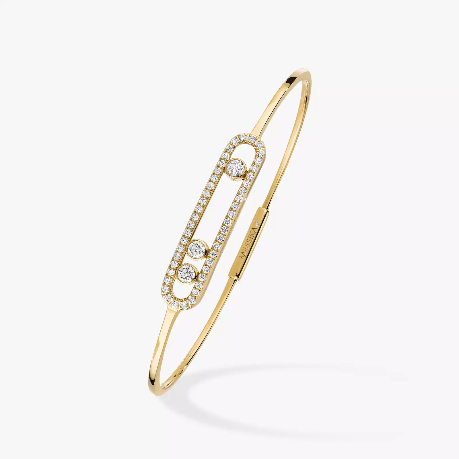 Bracelet Femme Or Jaune Diamond Jonc Move Pavé 05032-YG