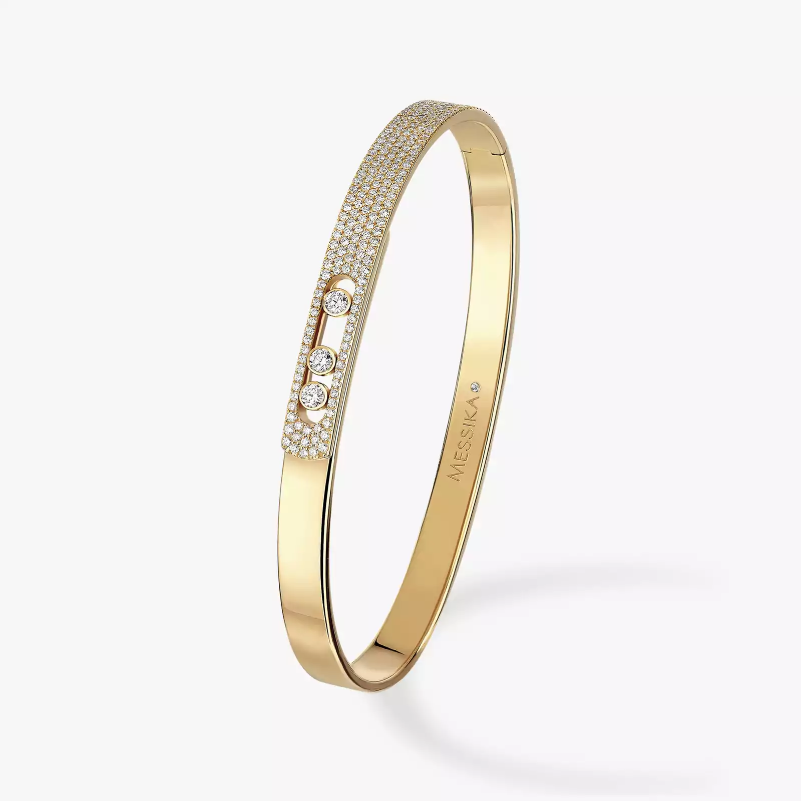 Yellow gold diamond bangle online