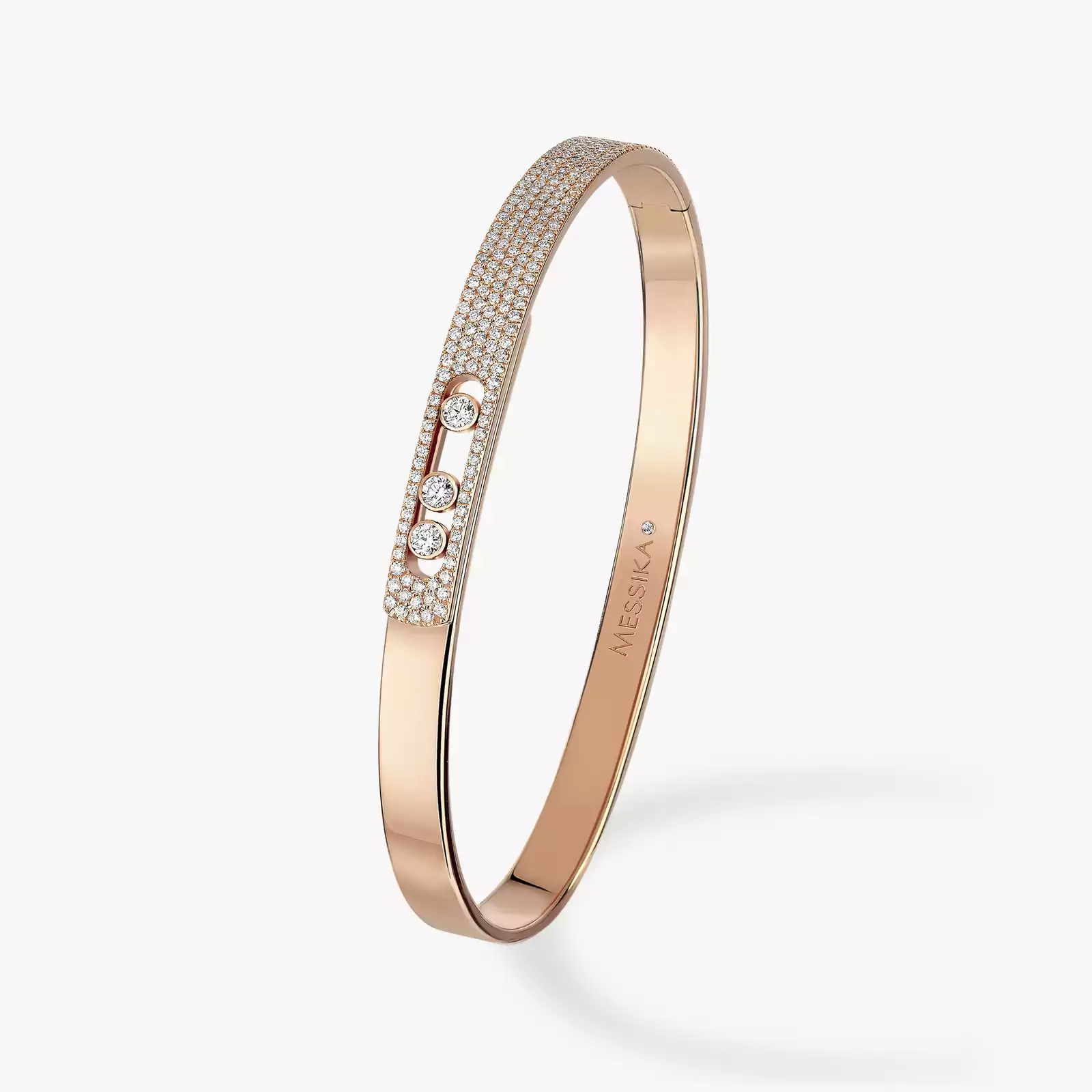 Move Noa Semi Pavé Bangle SM  Pink Gold For Her Diamond Bracelet 10093-PG